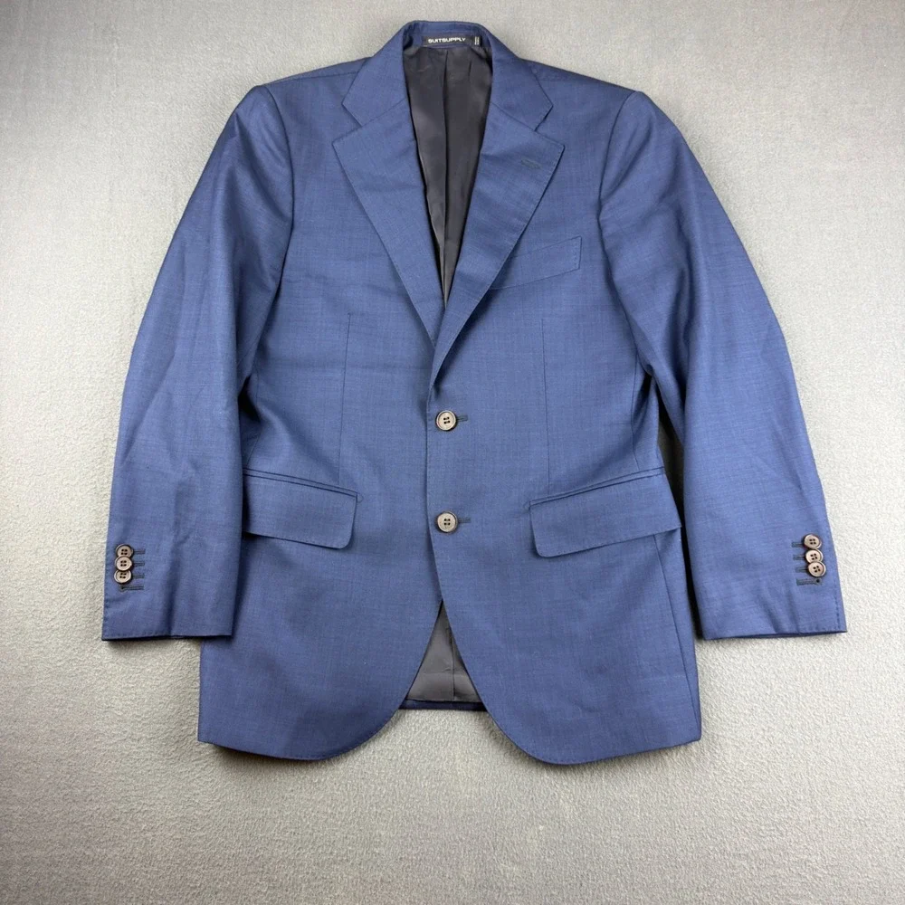 Suitsupply Jacket Men's 36S Blue Lazio Slim Fit Wool Vitale Barberis Canonico